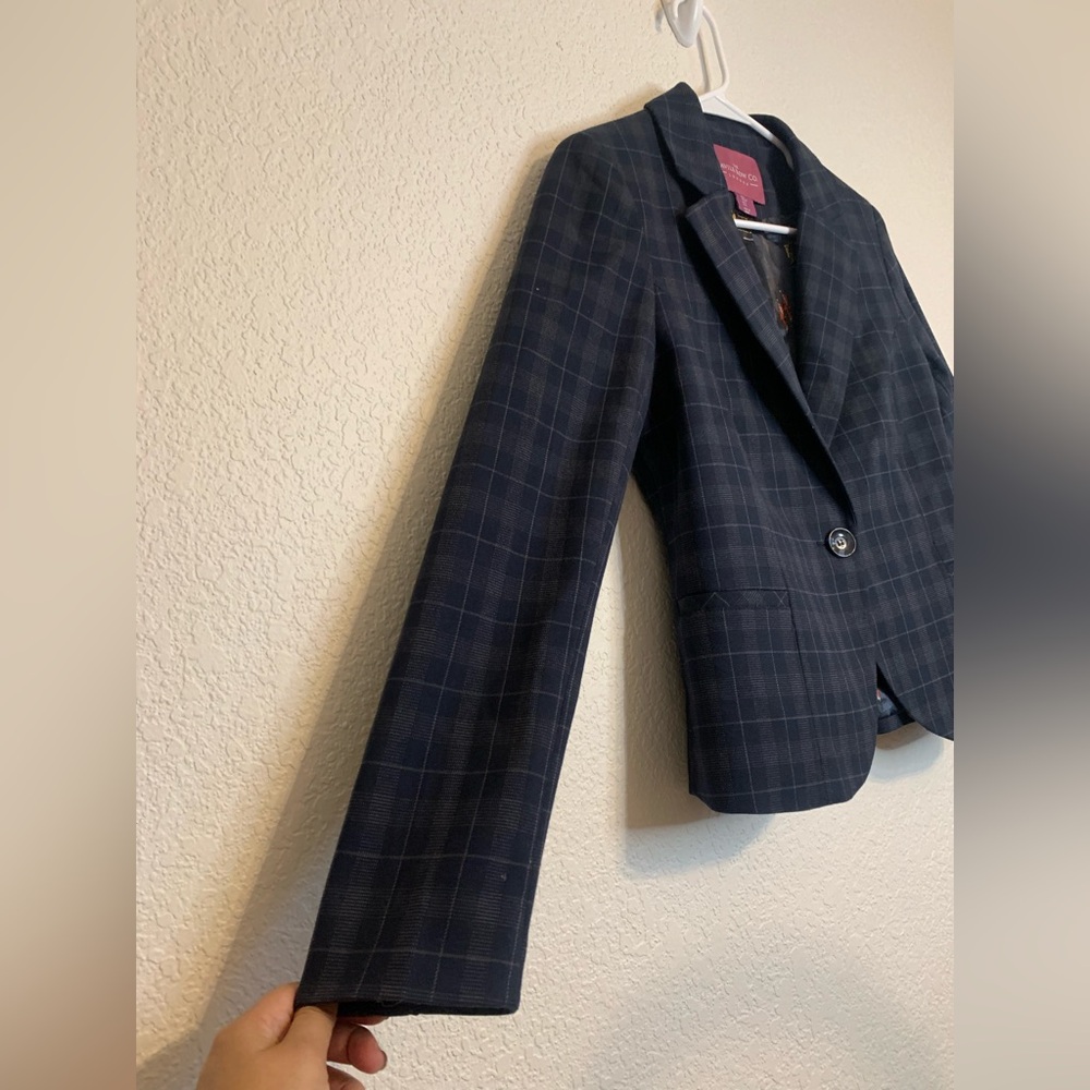 The Savile Row Co. London Women's Plaid Blazer Size Small Elbow Patches Preppy - Picture 3 of 12